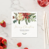 JOY Red Poinsettia Christmas Party Decor Serviette (Beispiel)