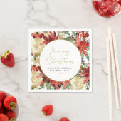 JOY Red Poinsettia Weihnachtsdekor im Party Serviette (Beispiel)