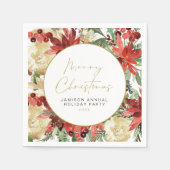 JOY Red Poinsettia Weihnachtsdekor im Party Serviette (Vorderseite)