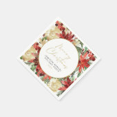 JOY Red Poinsettia Weihnachtsdekor im Party Serviette (Ecke)