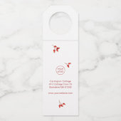 Joy Red Rosehips Kranz. Weihnachten Flaschenanhänger (Rückseite)