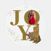 Joy Red Sparky Christmas Candles Foto Ornament Aus Metall (Rückseite)