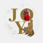 Joy Red Sparky Christmas Candles Foto Ornament Aus Metall (Vorderseite)