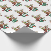 Joy Reindeer Fun Weihnachtsfeiertag Geschenkpapier (Ecke)