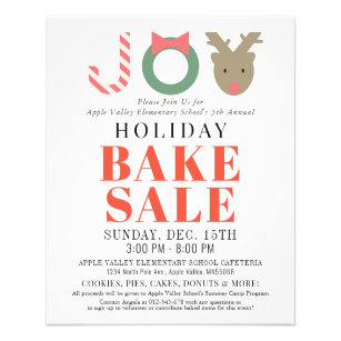 JOY Reindeer Holiday Bake Sale Flyer