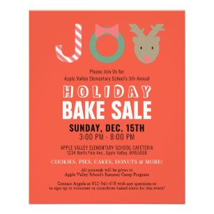 JOY Reindeer Holiday Bake Sale Red Flyer