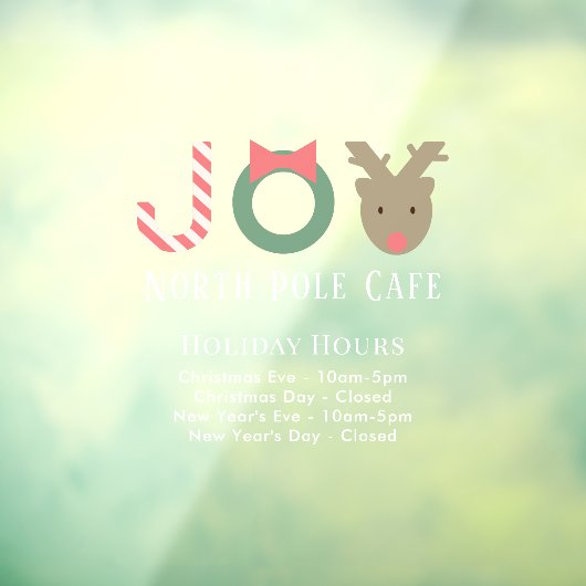 JOY Reindeer Holiday Stunden Window Cloning Fensteraufkleber (Blatt 3)