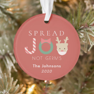 Joy Reindeer mit Mask Red Holiday Foto Ornament