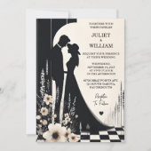 Joy Retro Boho Studio Creative Illustriert Wedding Einladung (Vorderseite)