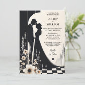 Joy Retro Boho Studio Creative Illustriert Wedding Einladung (Stehend Vorderseite)
