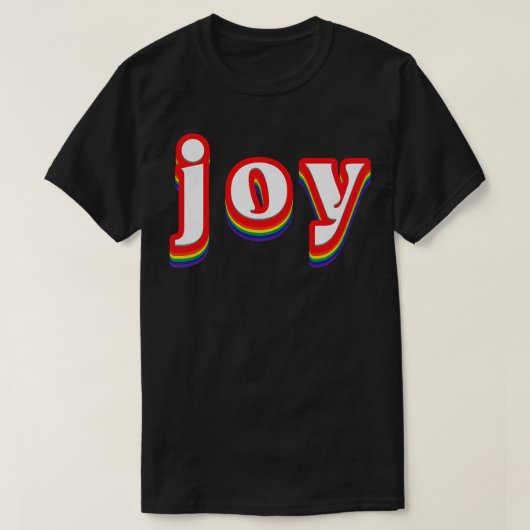 Joy Retro Rainbow Typografie T-Shirt (Design vorne)