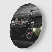 Joy Ride B&W Große Wanduhr (Winkel)