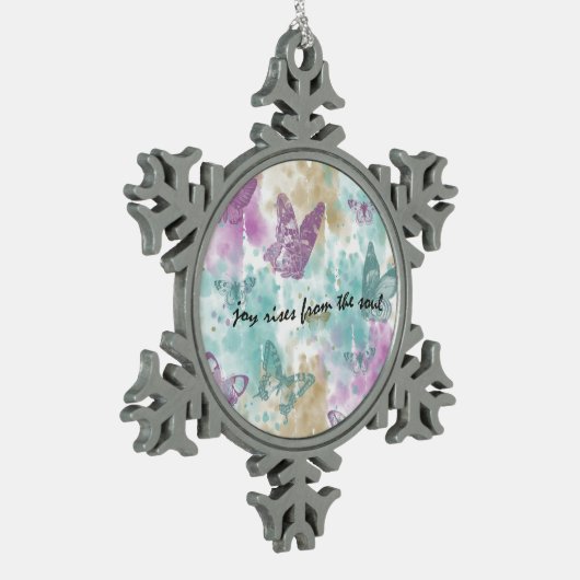 Joy Rises aus dem Soul Schneeflocken Zinn-Ornament (Links)