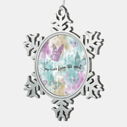 Joy Rises aus dem Soul Schneeflocken Zinn-Ornament (Rechts)