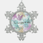 Joy Rises aus dem Soul Schneeflocken Zinn-Ornament (Vorderseite)