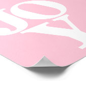 Joy rosa typografische Kinderzimmer Poster (Ecke)