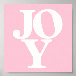 Joy rosa typografische Kinderzimmer Poster