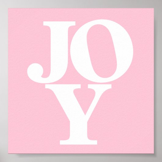 Joy rosa typografische Kinderzimmer Poster (Vorne)