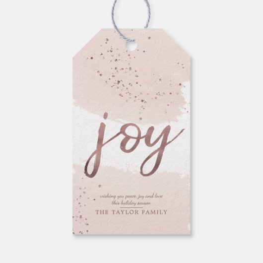 Joy | Rose Weihnachten Geschenkanhänger (Rückseite)