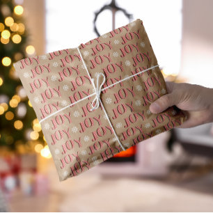 Joy Rot und Beige Weihnachten Seidenpapier