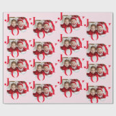 JOY | Rot und Rosa Modernes Weihnachtsgebäck Foto Geschenkpapier (Flach)