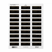 Joy Rücksendeadresse Gold Glitzer Black Christmas (Vorne)