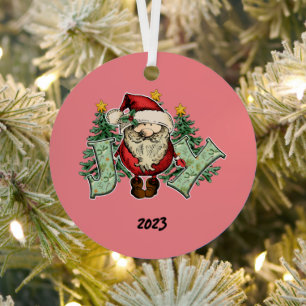 Joy Santa Christmas Ornament Aus Metall