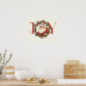 JOY Santa Christmas Wall Art Decor Poster (Küche)