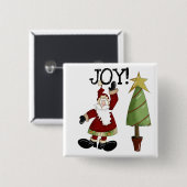 JOY Santa Claus T - Shirt und Geschenke Button (Vorne & Hinten)