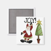 JOY Santa Claus T - Shirt und Geschenke Magnet (Vorderseite/Rückseite)