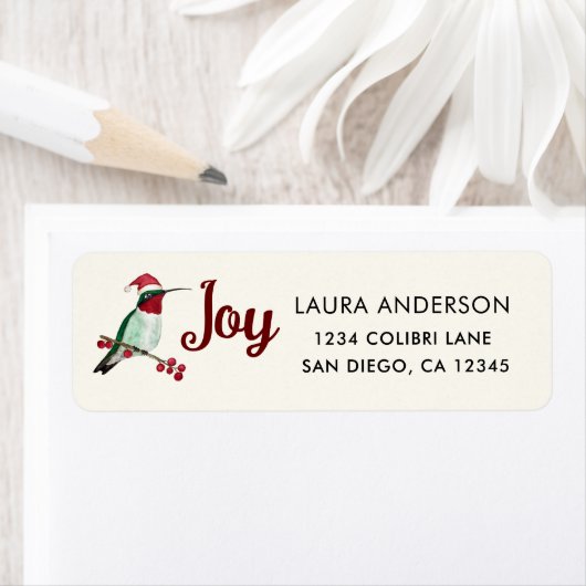 Joy Santa Hummingbird Label (Insitu)