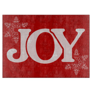 JOY-Schneemuster Elegantes rotes Weihnachten Schneidebrett