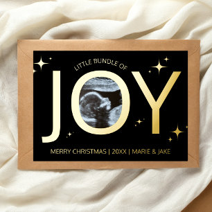 JOY-Schwangerschaftsankündigung Weihnachten Folien Feiertagskarte