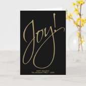Joy! Schwarz & Gold Elegante Ein perfektes Foto Karte (Gelbe Blume)