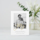 Joy Schwarz-weiß Foto Weihnachtskarte Postkarte (Stehend Vorderseite)