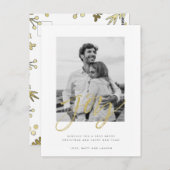 Joy Schwarz-weiß Foto Weihnachtskarte Postkarte (Vorne/Hinten)