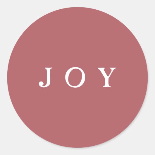 JOY Script Envelope oder Geschenk Wrap Pink Runder Aufkleber (Vorderseite)
