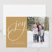 Joy Script | Gold Feiertagskarte (Vorne/Hinten)