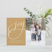 Joy Script | Gold Feiertagskarte (Stehend Vorderseite)
