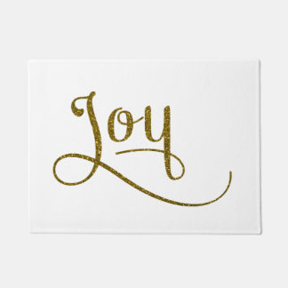 Joy Script Gold Glitzer Fußmatte