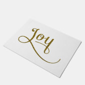 Joy Script Gold Glitzer Fußmatte (Schrägansicht)