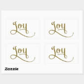 Joy Script Gold Glitzer Rechteckiger Aufkleber (Blatt)