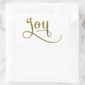 Joy Script Gold Glitzer Rechteckiger Aufkleber (Tasche)