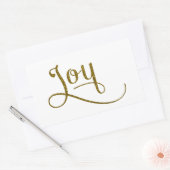 Joy Script Gold Glitzer Rechteckiger Aufkleber (Umschlag)