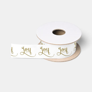 Joy Script Gold Glitzer Satinband