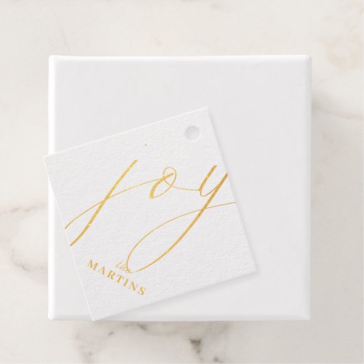 Joy Script Real Gold Foil Blumengestein Weihnachts Geschenkanhänger (Mit Box)