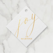 Joy Script Real Gold Foil Blumengestein Weihnachts Geschenkanhänger (Vorderseite)