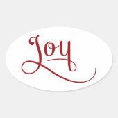 Joy Script Red Ovaler Aufkleber (Vorderseite)