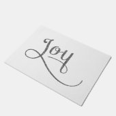 Joy Script Silver Glitzer Fußmatte (Schrägansicht)