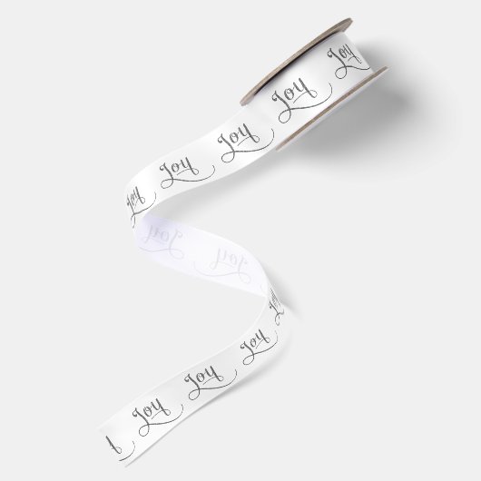 Joy Script Silver Glitzer Satinband (Rückseite)